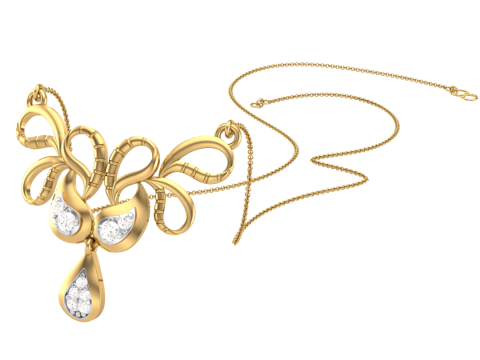 3D Printable Cad jewelry design of Lady diamond Pendant Modelo 3D