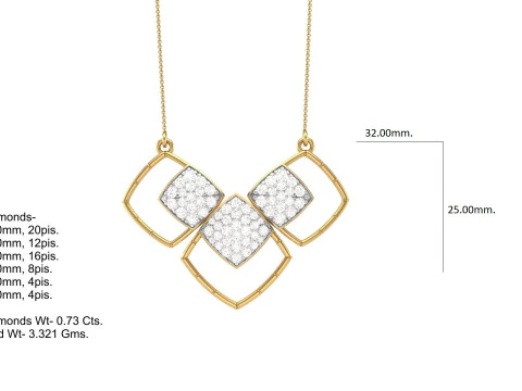 3D Printable Cad jewelry design of Lady diamond Pendant 3D Model