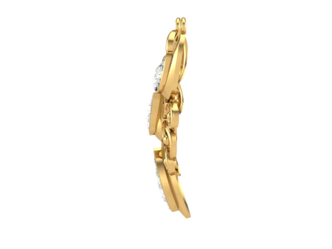 3D Printable Cad jewelry design of Lady diamond Pendant 3D Model