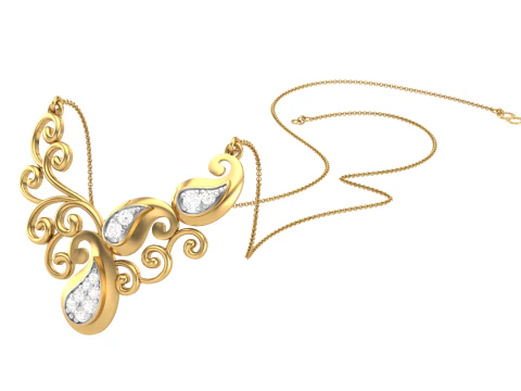 3D Printable Cad jewelry design of Lady diamond Pendant 3D Model