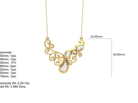 3D Printable Cad jewelry design of Lady diamond Pendant 3D Model