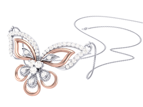 3D Printable Cad jewelry design of Lady diamond Pendant 3D Model