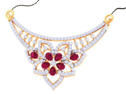 3D Printable Cad jewelry design of Lady diamond Pendant 3D Model
