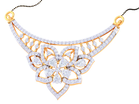 3D Printable Cad jewelry design of Lady diamond Pendant 3D Model