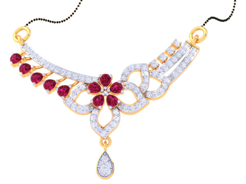 3D Printable Cad jewelry design of Lady diamond Pendant 3D Model