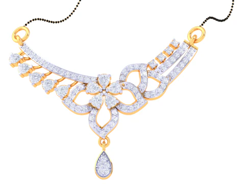 3D Printable Cad jewelry design of Lady diamond Pendant 3D Model