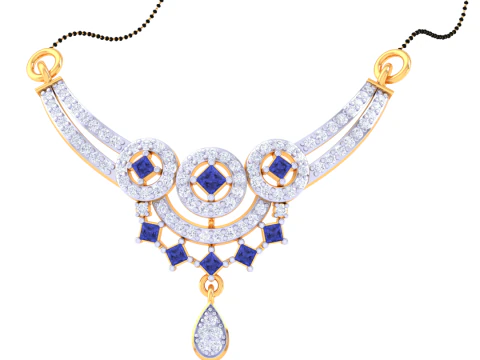 3D Printable Cad jewelry design of Lady diamond Pendant 3D Model