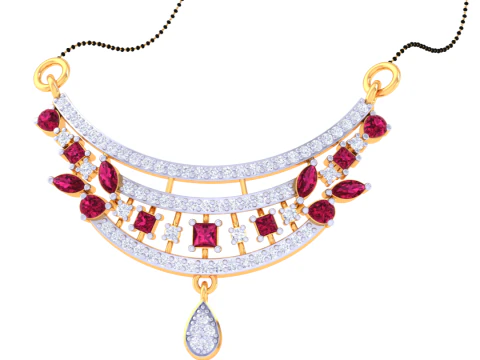 Design di gioielli Cad stampabile in 3D del pendente con diamanti Lady Modello 3D