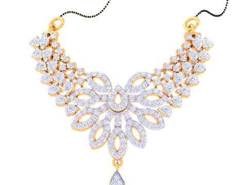 3D Printable Cad jewelry design of Lady diamond Pendant 3D Model