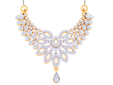 3D Printable Cad jewelry design of Lady diamond Pendant 3D Model