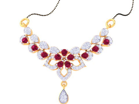 女士钻石吊坠的 3D 可打印 Cad 珠宝设计 3D 模型