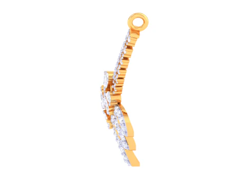 3D Printable Cad jewelry design of Lady diamond Pendant 3D Model