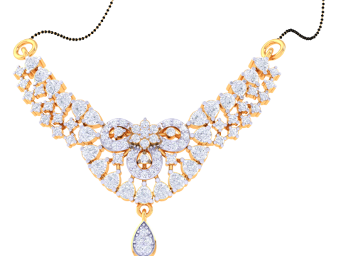 3D Printable Cad jewelry design of Lady diamond Pendant 3D मॉडल