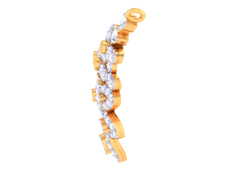 3D Printable Cad jewelry design of Lady diamond Pendant 3D Model