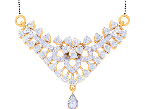 3D Printable Cad jewelry design of Lady diamond Pendant Modelo 3D