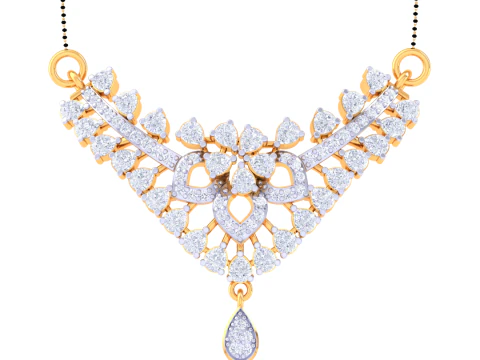 3D Printable Cad jewelry design of Lady diamond Pendant 3D Model
