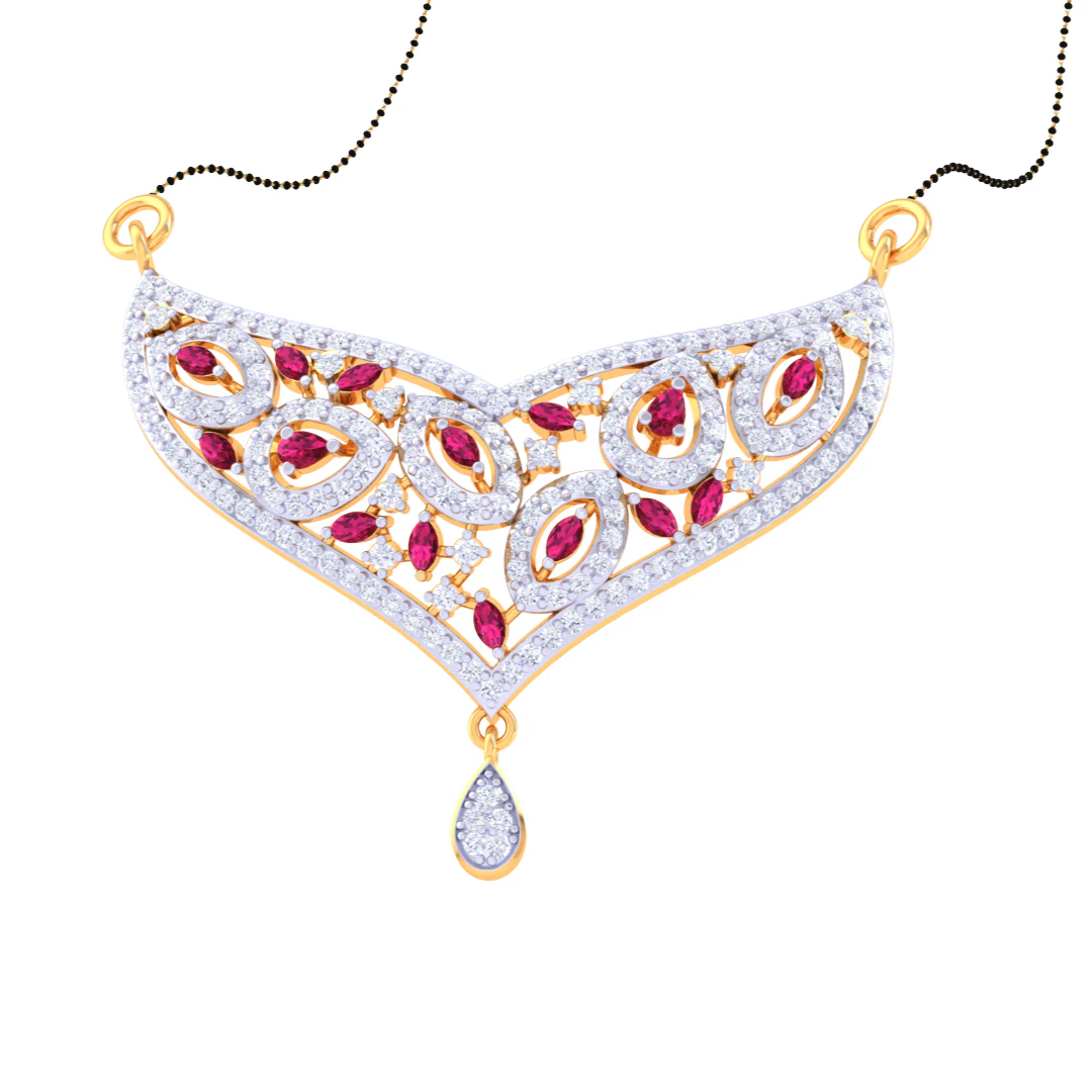 3D Printable Cad jewelry design of Lady diamond Pendant 3D Model .c4d .max .obj .3ds .fbx .stl .blend 