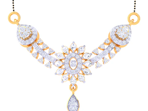 3D Printable Cad jewelry design of Lady diamond Pendant 3D Model