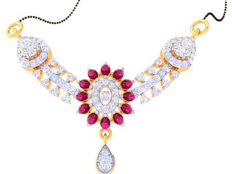 Desain perhiasan Cad 3D yang dapat dicetak dari Liontin Berlian Wanita Model 3D