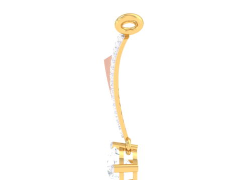 3D Printable Cad jewelry design of Lady diamond Pendant Modèle 3D