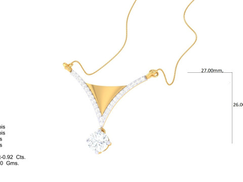 3D Printable Cad jewelry design of Lady diamond Pendant Modèle 3D