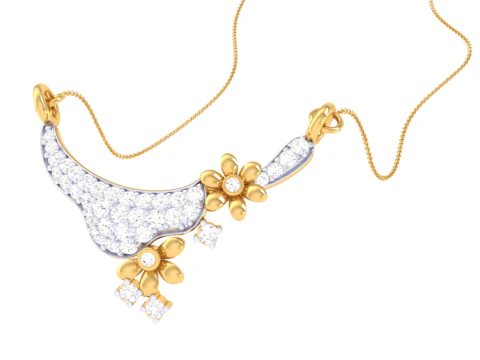3D Printable Cad jewelry design of Lady diamond Pendant 3D Model