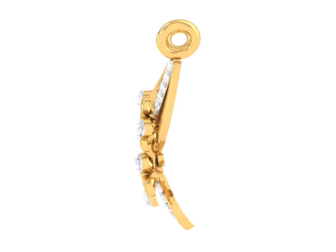 3D Printable Cad jewelry design of Lady diamond Pendant 3D Model