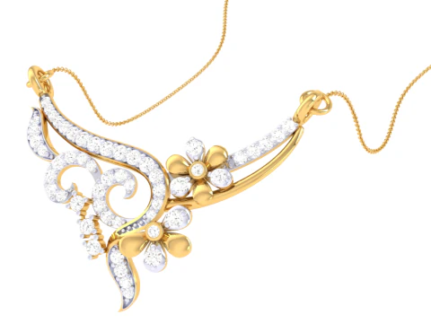 3D Printable Cad jewelry design of Lady diamond Pendant 3D Model
