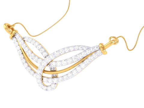 3D Printable Cad jewelry design of Lady diamond Pendant Modèle 3D