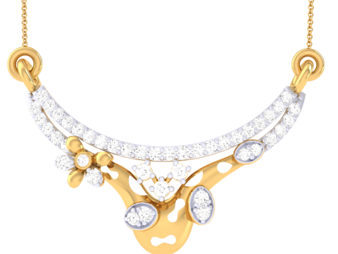 3D Printable Cad jewelry design of Lady diamond Pendant Modelo 3D