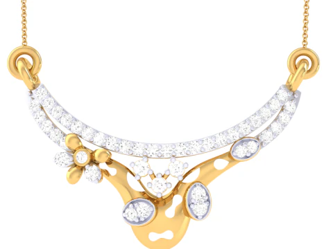 3D Printable Cad jewelry design of Lady diamond Pendant 3D Model