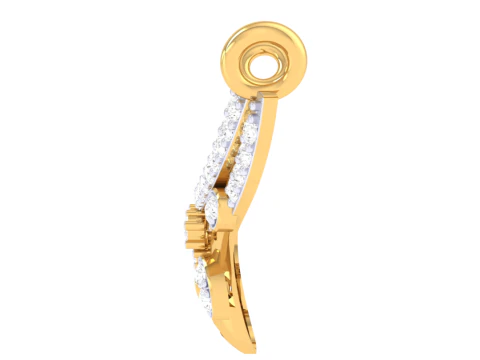 3D Printable Cad jewelry design of Lady diamond Pendant 3D Model
