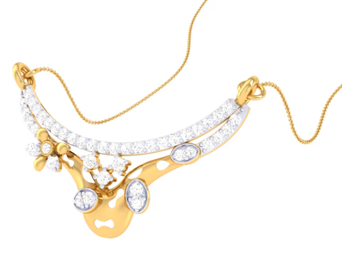 3D Printable Cad jewelry design of Lady diamond Pendant 3D Model