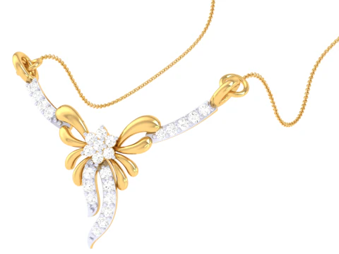 3D Printable Cad jewelry design of Lady diamond Pendant 3D Model