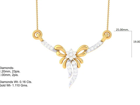 3D Printable Cad jewelry design of Lady diamond Pendant 3D Model