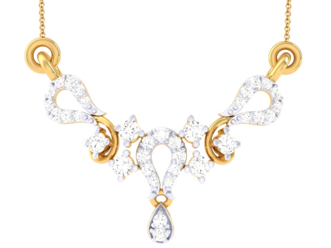 3D Printable Cad jewelry design of Lady diamond Pendant 3D Model