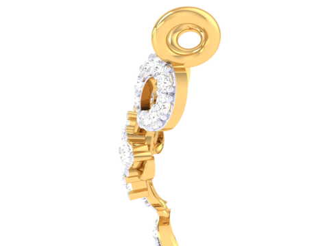 3D Printable Cad jewelry design of Lady diamond Pendant 3D Модель