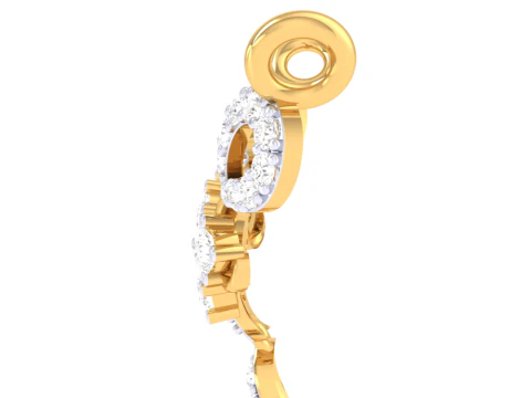 3D Printable Cad jewelry design of Lady diamond Pendant 3D Model