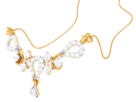 3D Printable Cad jewelry design of Lady diamond Pendant 3D Model