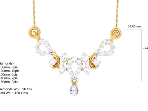 3D Printable Cad jewelry design of Lady diamond Pendant 3D Модель