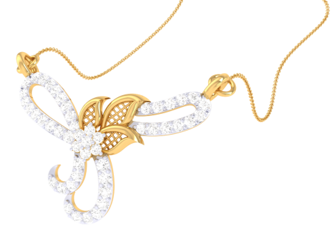 3D Printable Cad jewelry design of Lady diamond Pendant 3D Model
