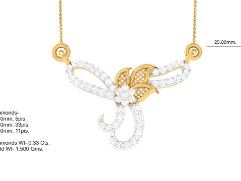 3D Printable Cad jewelry design of Lady diamond Pendant 3D Model