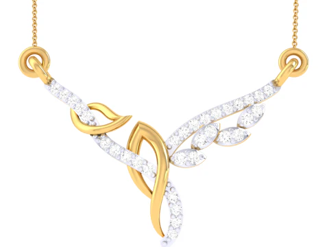 Projekt biżuterii Cad do druku 3D z diamentowym wisiorkiem Lady Model 3D