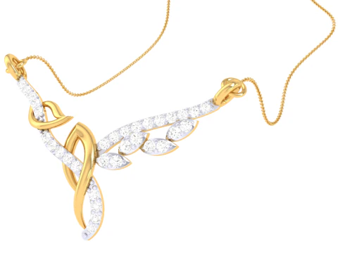 3D Printable Cad jewelry design of Lady diamond Pendant 3D Model