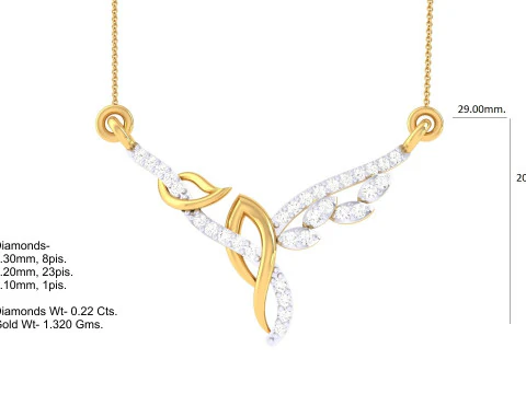 3D Printable Cad jewelry design of Lady diamond Pendant 3D Model