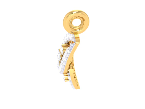 3D Printable Cad jewelry design of Lady diamond Pendant 3D Model