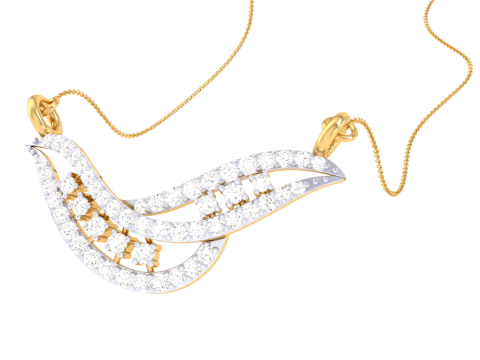 3D Printable Cad jewelry design of Lady diamond Pendant 3D Model