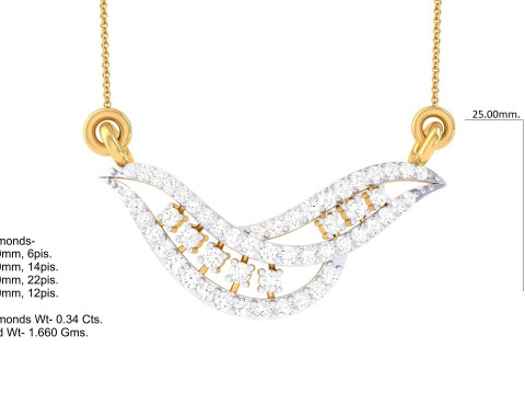 3D Printable Cad jewelry design of Lady diamond Pendant 3D Model