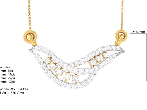 3D Printable Cad jewelry design of Lady diamond Pendant 3D Model