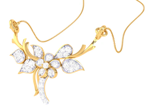 3D Printable Cad jewelry design of Lady diamond Pendant 3D Model
